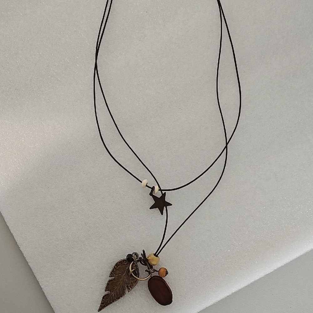 western Black Brown‎ Feather Pendant Necklace country